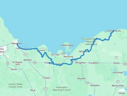 Map of the UP200 race route